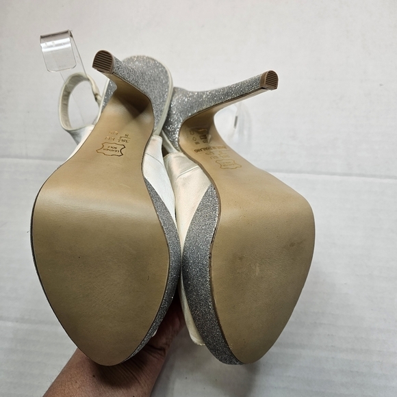 PINK Paradox London Indulgence Platform Peep Toe Pump Satin - Picture 7 of 10